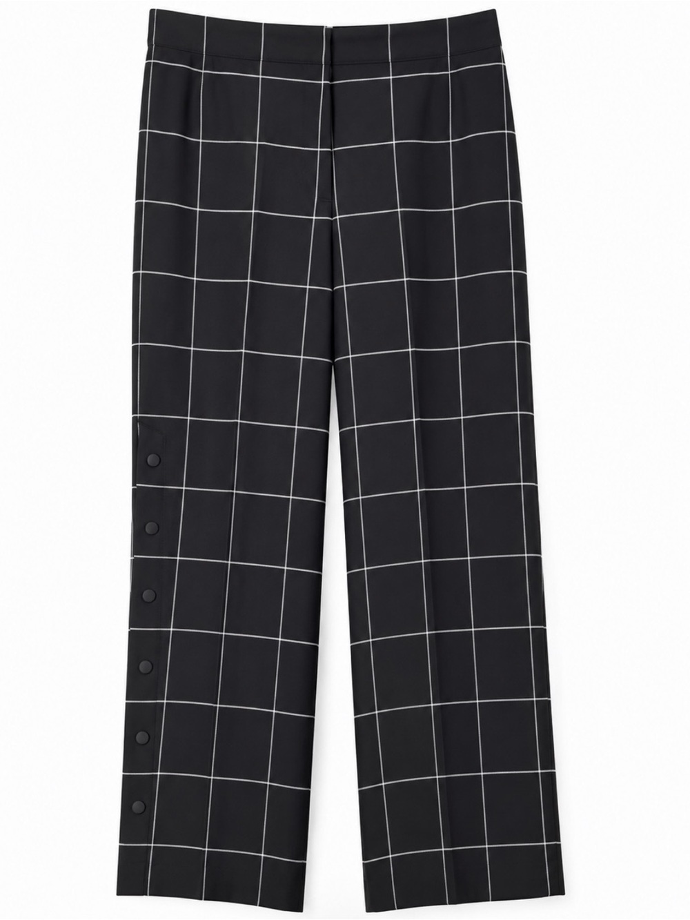 HUGO Hilani Windowpane Plaid Wide Leg Trousers Size 12